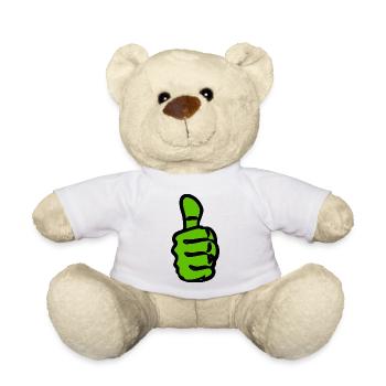 Green thumbs up contrast - Teddy Bear - white - Front