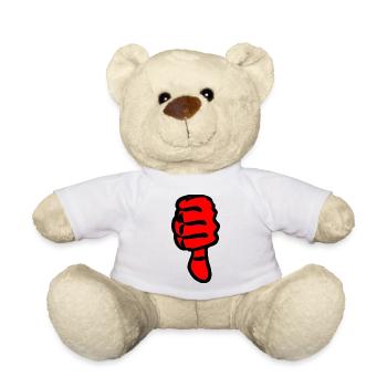 Red Black Abstract Graphic Thumb - Teddy Bear - white - Front