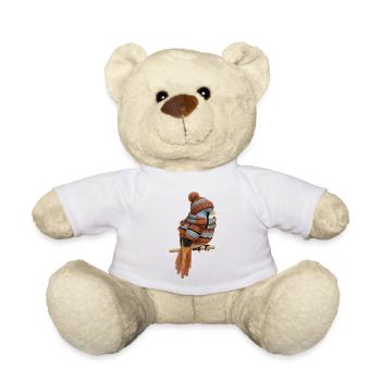 Bartmeise im Strickpullover Winter Weihnachten - Teddy - Weiß - Vorne