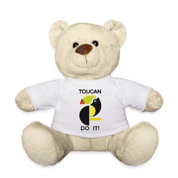 Abstrakter Tukan TOUCAN DO IT - Teddy - Weiß - Vorne