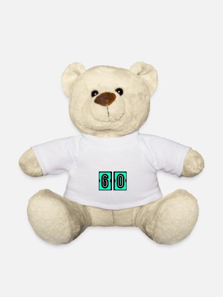 60 ANS. 60e ANNIVERSAIRE. ANNIVERSAIRE 60 ANS - Nounours - blanc