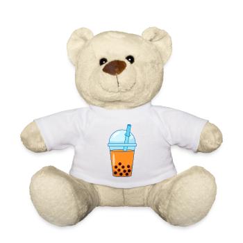 Une boisson japonaise au thé boba : le thé à bulles d’orange - Nounours - blanc - Devant
