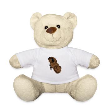 Design mit einem Rosetten-Meerschweinchen 3 - Teddy - Weiß - Vorne