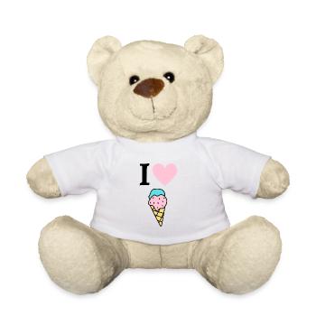 J’adore Ice Cream / Ice Cone Comic Design - Nounours - blanc - Devant