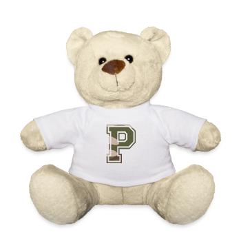 P, Monogramme, Camouflage Vert-Brun - Nounours - blanc - Devant