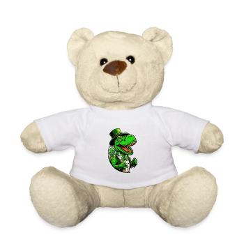 Dinosaure T-Rex de la Saint-Patrick avec cylindre - Nounours - blanc - Devant