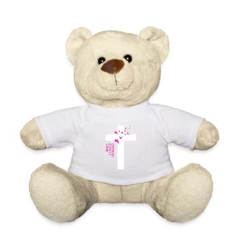 Croix blanche « Make Heaven Crowded » Design - Nounours - blanc - Devant
