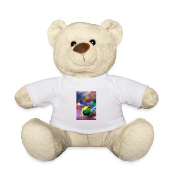 Grüner Origami-Frosch - Teddy - Weiß - Vorne