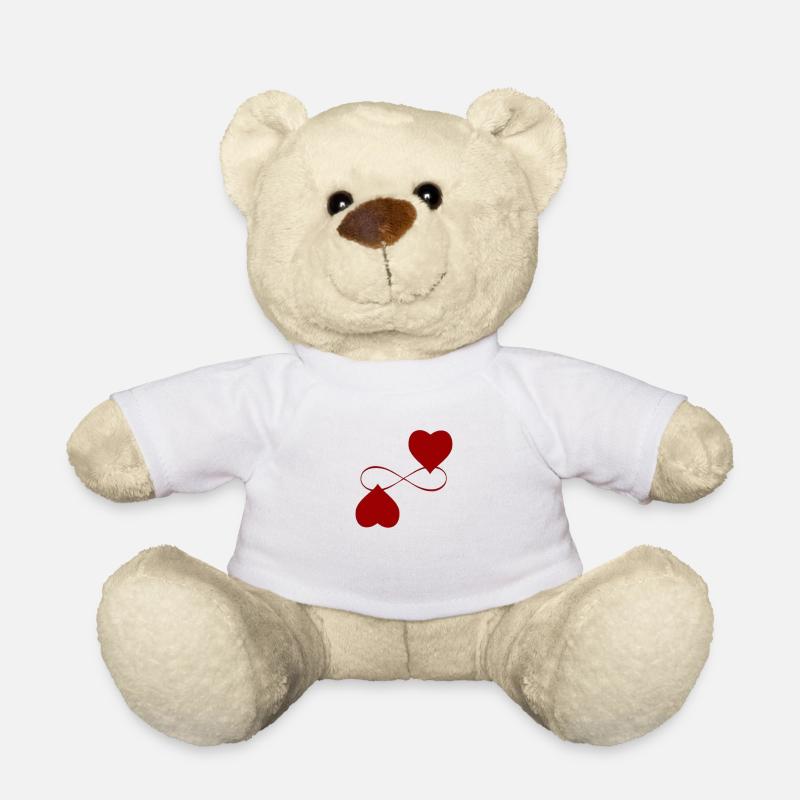 deux coeur infini - Nounours - blanc
