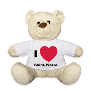 i love saint pierre - Nounours - blanc - Devant