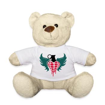 Grenade heart with wings - Teddy Bear - white - Front