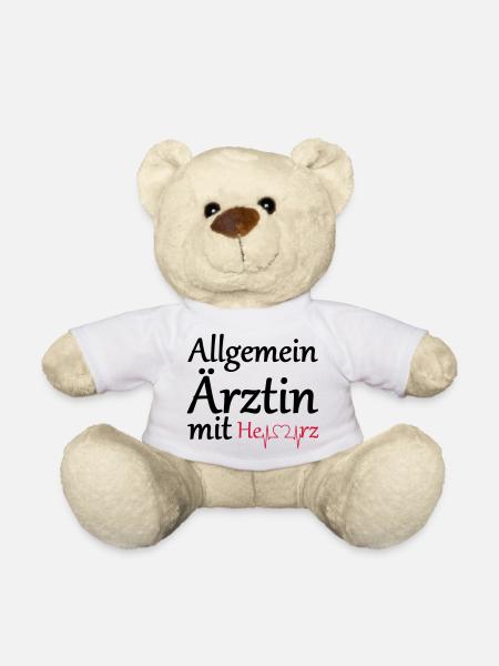 Allgemeinärztin mit Herz Geschenk - Teddy - Weiß