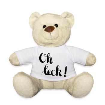 Trier Lustig Spruch Oh Leck Geschenk - Teddy - Weiß - Vorne