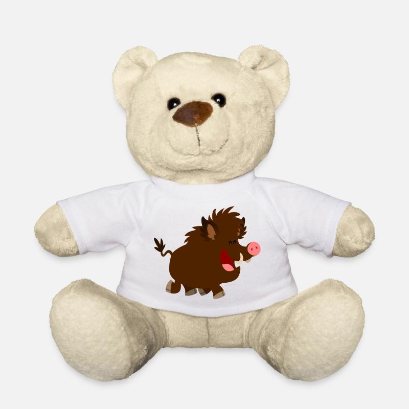 Das glückliche Wildschwein von Cheerful Madness!! - Teddy - Weiß