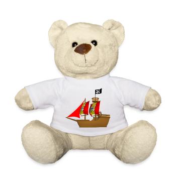 pirate ship boat pirat piratenschiff schiff skull1 - Teddy - Weiß - Vorne