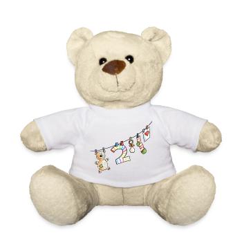 Zweiter Geburtstag - Bin schon zwei - Geschenk - Teddy - Weiß - Vorne