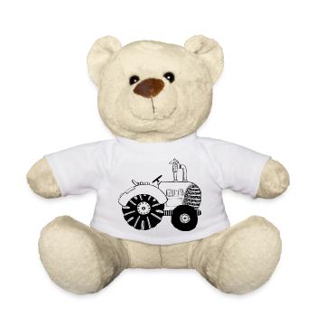 Chic tractor - tractors - tractor - Bulldog - Teddy Bear - white - Front