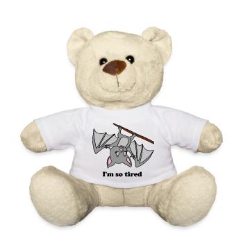 Bat, Vampire, Halloween, bat, tired, hang out - Teddy Bear - white - Front