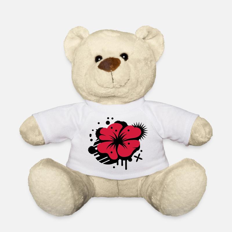 Klatschmohn als Graffiti - Teddy - Weiß