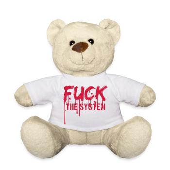 pulvériser des gouttes de sang graffiti rebelle baiser le sy - Nounours - blanc - Devant