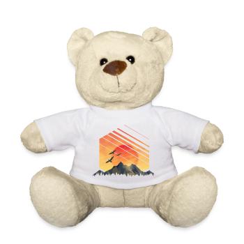 Coucher du soleil des montagnes - Nounours - blanc - Devant