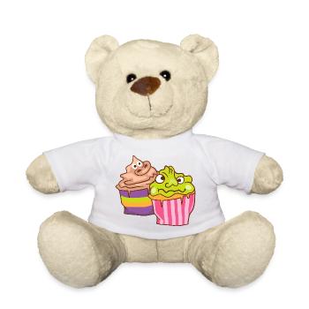 Gâteau au muffin Halloween - Nounours - blanc - Devant