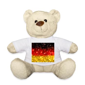 03 Deutschlandflagge Deutschlandfahne Glitzer - Teddy - Weiß - Vorne