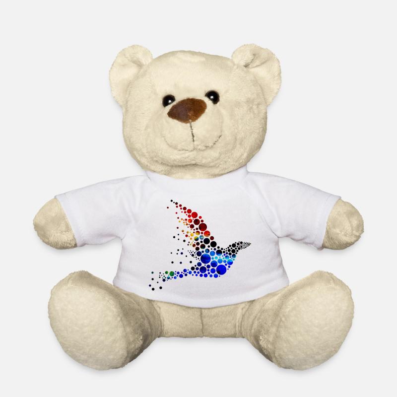 Vogel bunt - Teddy - Weiß