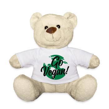 go Vegan Baby Vegetarier Spruch - Teddy - Weiß - Vorne