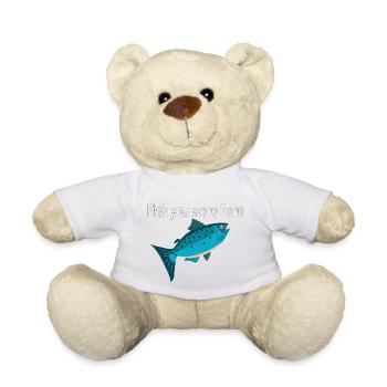 Fischer ohne Fisch lustiges Geschenk für Angler - Teddy - Weiß - Vorne