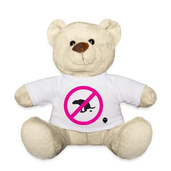 Chien bouclier interdit chiens feces merde chien merde - Nounours - blanc - Devant