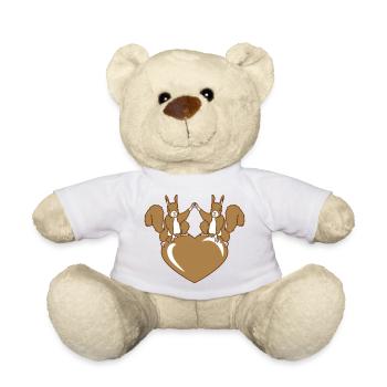 2 couple of dear friends team in love heart couples e - Teddy Bear - white - Front