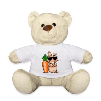 Cooler Hase mit Riesenkarotte - Teddy - Weiß - Vorne