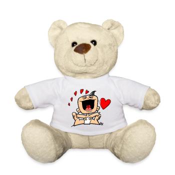 glückliches Baby - Teddy - Weiß - Vorne