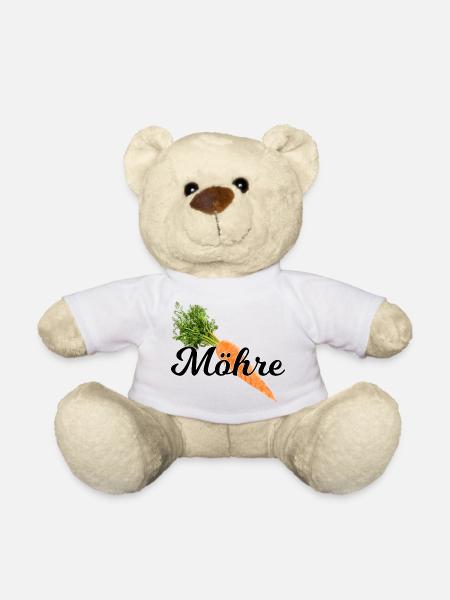 Carrot / black font - Teddy Bear - white