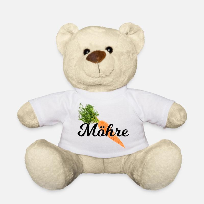 Möhre / schwarze Schrift - Teddy - Weiß