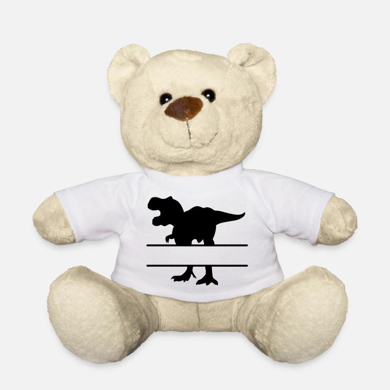 Dinosaur - own text, own name, T Rex - Teddy Bear - white