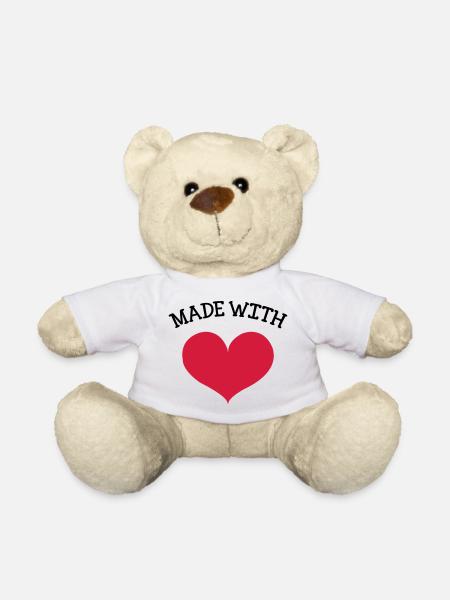 made with love - Teddy Bear - white