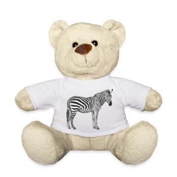 Zebra Streifen Kontrast Illustration - Teddy - Weiß - Vorne