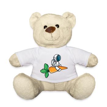Astronaut on carrot rocket - Teddy Bear - white - Front