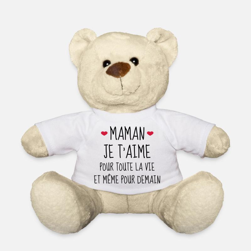 Maman je t'aime - Mère - Bébé - Naissance - Amour - Nounours - blanc