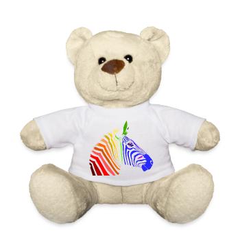Zebra; Punk Zebra; Rainbow Zebra - Nounours - blanc - Devant