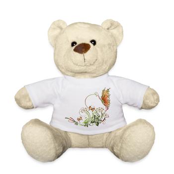 Schmetterlinge mit floralen Elementen - Teddy - Weiß - Vorne