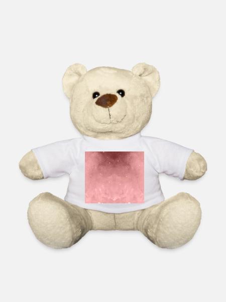 Aquarelle couleur saumon rose - Nounours - blanc