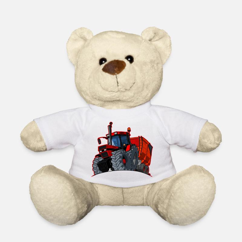 0856 Einkaufswagen roter Rand - Teddy - Weiß