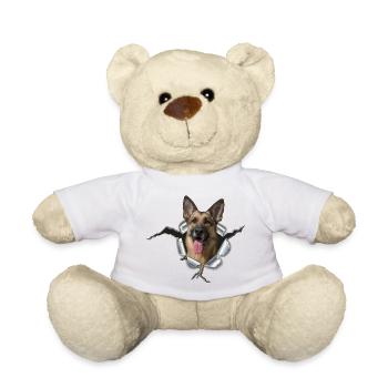 Schäferhund im Metall Loch - Teddy - Weiß - Vorne