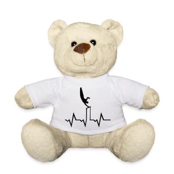 Turnen, Turner am Reck & EKG Herzschlag - Teddy - Weiß - Vorne