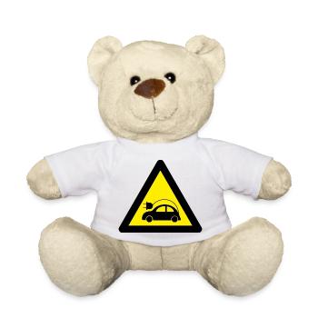 E car warning e-car warning sign - Teddy Bear - white - Front