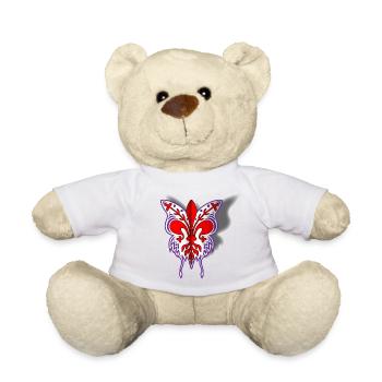 Florenzlilie mit Schmetterlingsschattenbild - Teddy - Weiß - Vorne