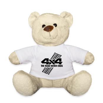 4x4 The Road Never Ends I Vintage Retro Offroad - Nounours - blanc - Devant